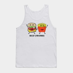 Best Friends - Burger and Fries - Funny Illustration Tank Top